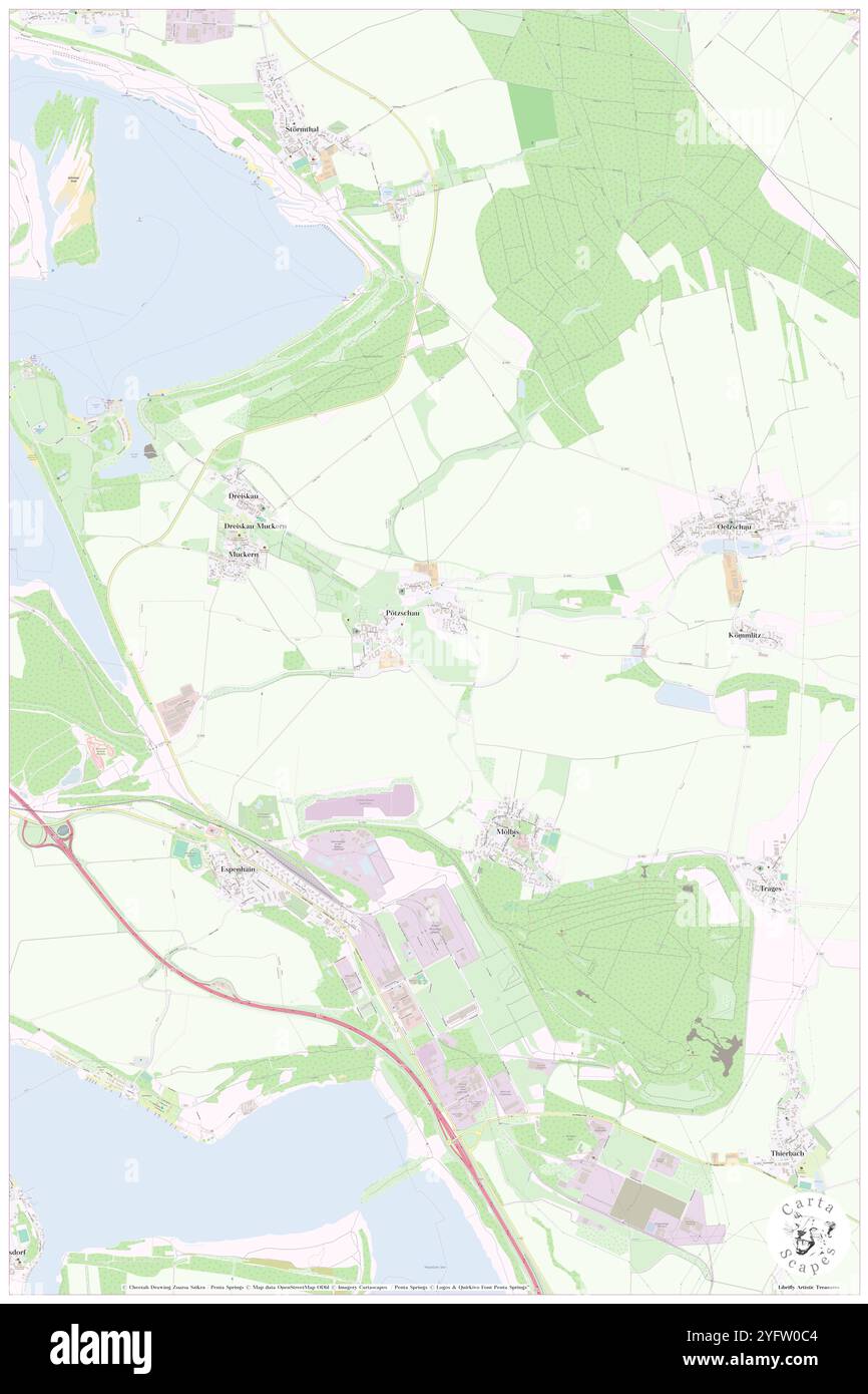 Poetzschau, DE, Germania, Sassonia, N 51 12' 29'', N 12 29' 17'', mappa, Cartascapes Mappa pubblicata nel 2024. Esplora Cartascapes, una mappa che rivela i diversi paesaggi, culture ed ecosistemi della Terra. Viaggia attraverso il tempo e lo spazio, scoprendo l'interconnessione del passato, del presente e del futuro del nostro pianeta. Foto Stock