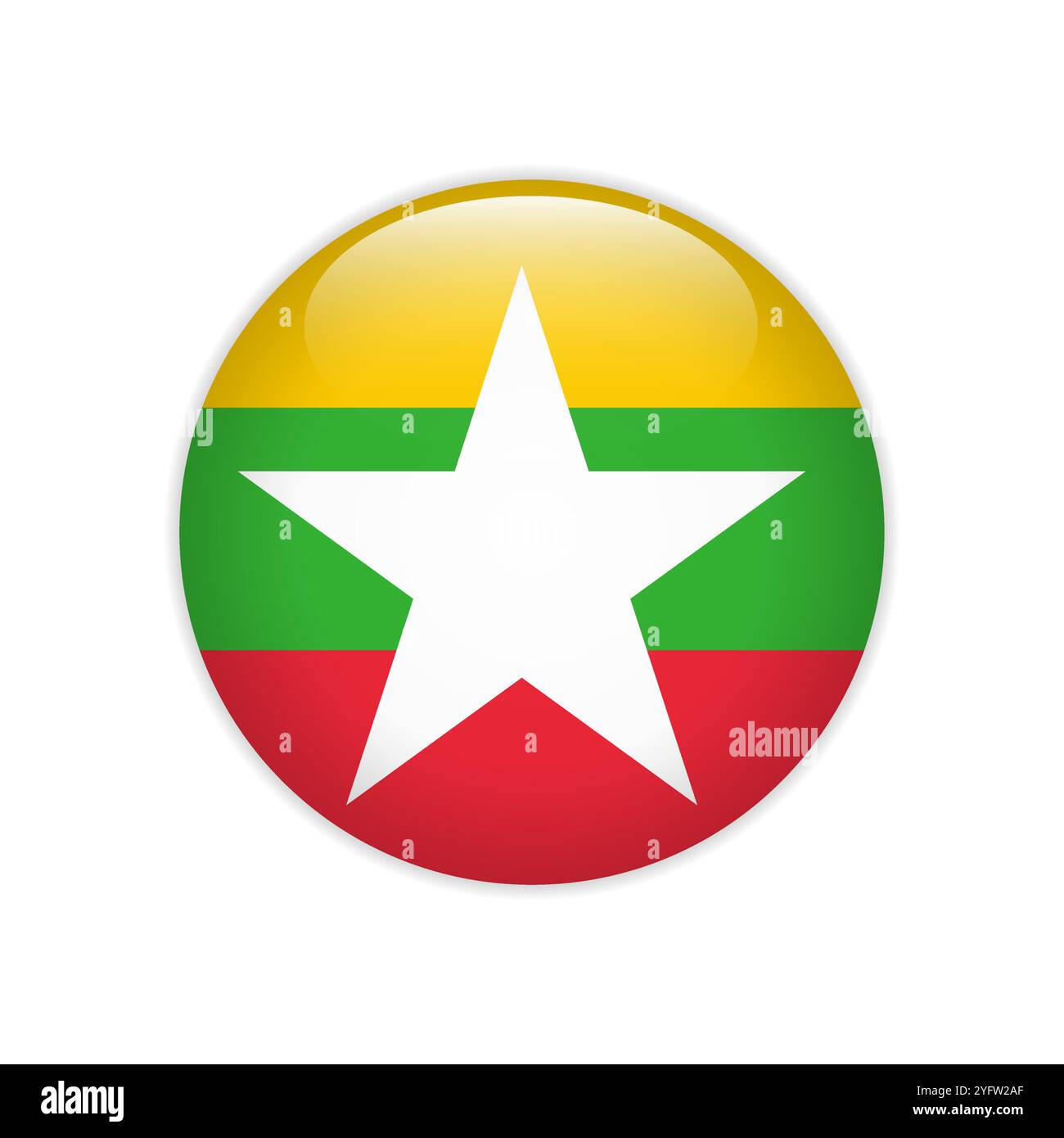 Pulsante di attivazione della bandiera del Myanmar Illustrazione Vettoriale