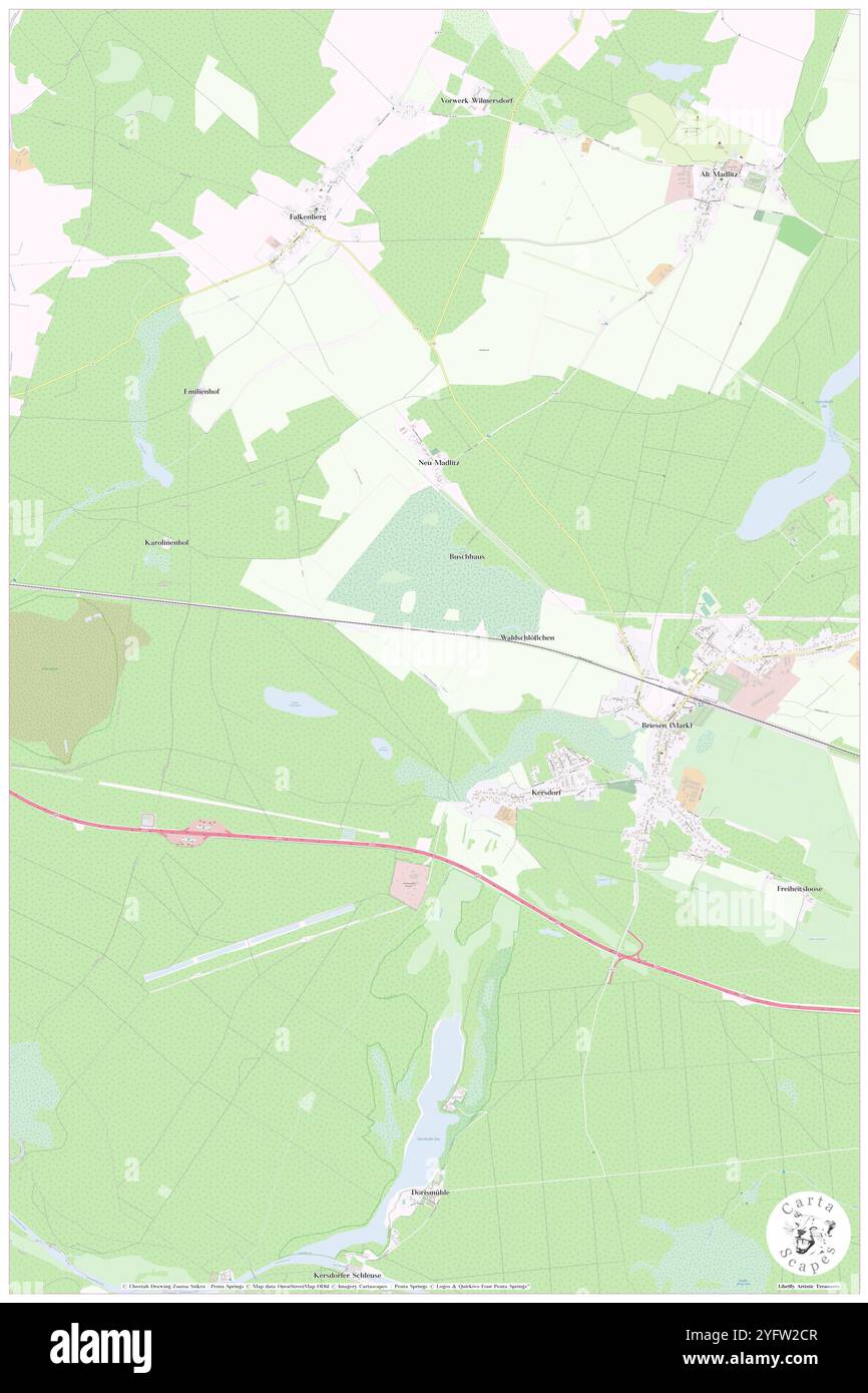 Buschhaus, DE, Germania, Brandeburgo, N 52 21' 0'', N 14 15' 0'', mappa, Cartascapes Mappa pubblicata nel 2024. Esplora Cartascapes, una mappa che rivela i diversi paesaggi, culture ed ecosistemi della Terra. Viaggia attraverso il tempo e lo spazio, scoprendo l'interconnessione del passato, del presente e del futuro del nostro pianeta. Foto Stock