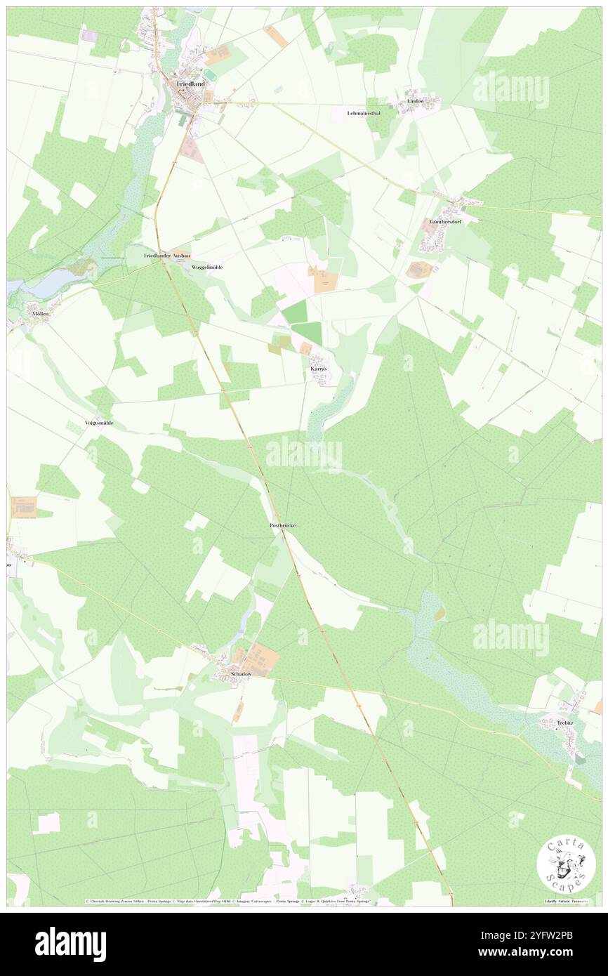 Postbruecke, DE, Germania, Brandeburgo, N 52 4' 0'', N 14 16' 59'', mappa, Cartascapes Mappa pubblicata nel 2024. Esplora Cartascapes, una mappa che rivela i diversi paesaggi, culture ed ecosistemi della Terra. Viaggia attraverso il tempo e lo spazio, scoprendo l'interconnessione del passato, del presente e del futuro del nostro pianeta. Foto Stock