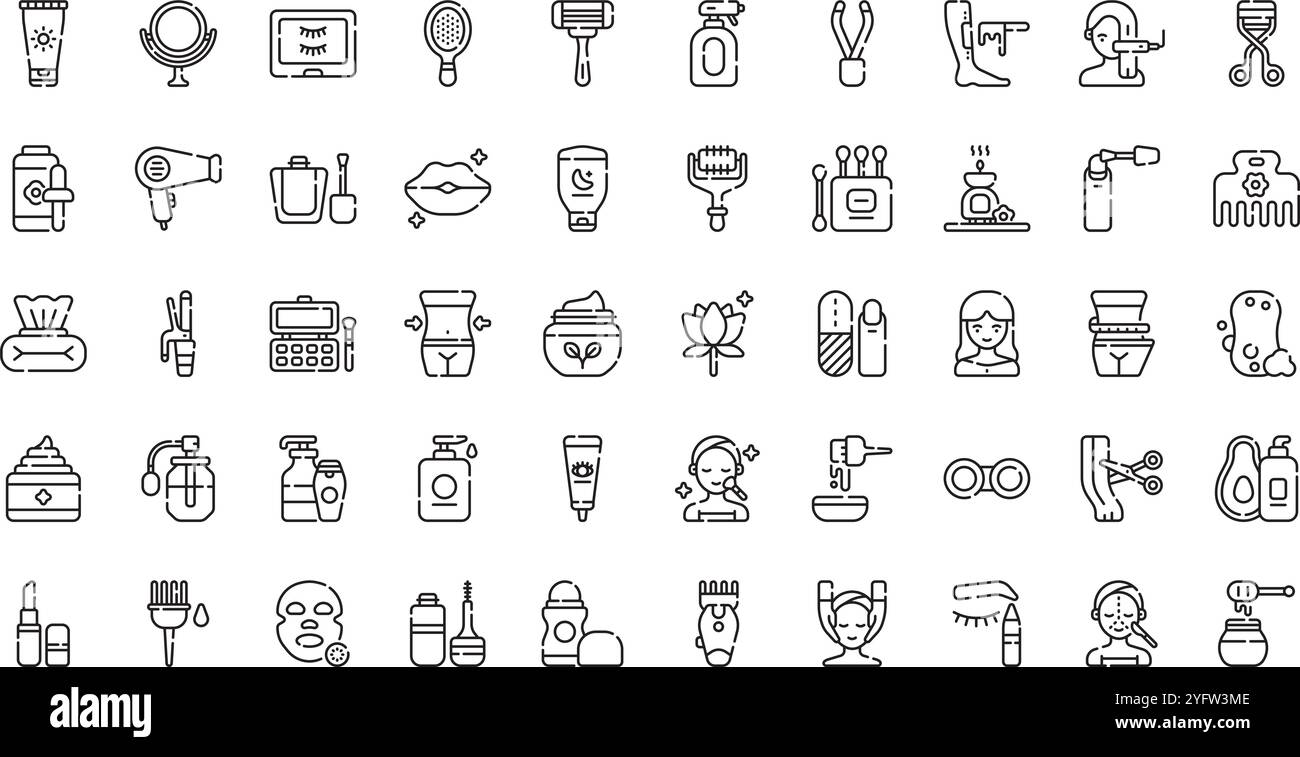 Raccolta di icone vettoriali di alta qualità con traccia modificabile. Ideale per progetti professionali e creativi. Illustrazione Vettoriale