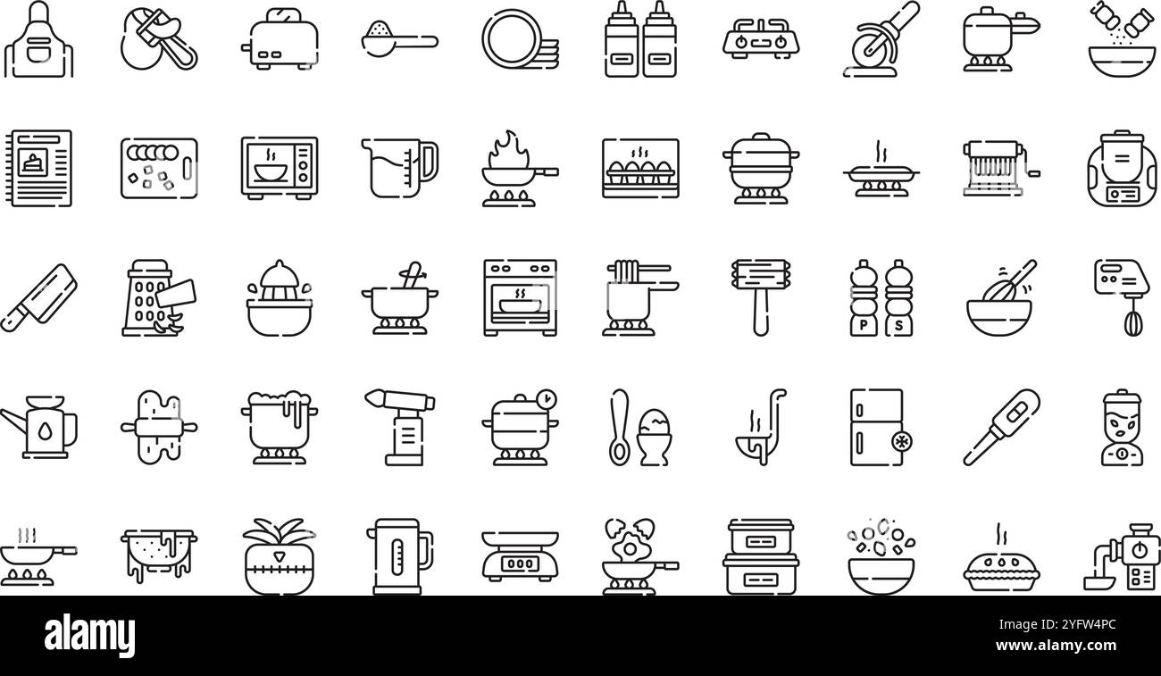 Raccolta di icone vettoriali di alta qualità con traccia modificabile. Ideale per progetti professionali e creativi. Illustrazione Vettoriale