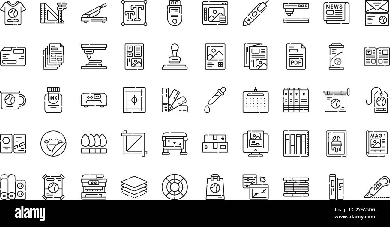 Raccolta di icone vettoriali di alta qualità con traccia modificabile. Ideale per progetti professionali e creativi. Illustrazione Vettoriale