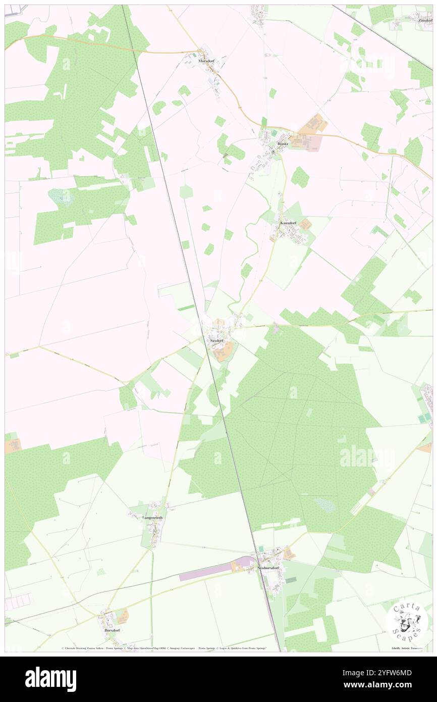 Saxdorf, DE, Germania, Brandeburgo, N 51 30' 4'', N 13 17' 3'', mappa, Cartascapes Mappa pubblicata nel 2024. Esplora Cartascapes, una mappa che rivela i diversi paesaggi, culture ed ecosistemi della Terra. Viaggia attraverso il tempo e lo spazio, scoprendo l'interconnessione del passato, del presente e del futuro del nostro pianeta. Foto Stock