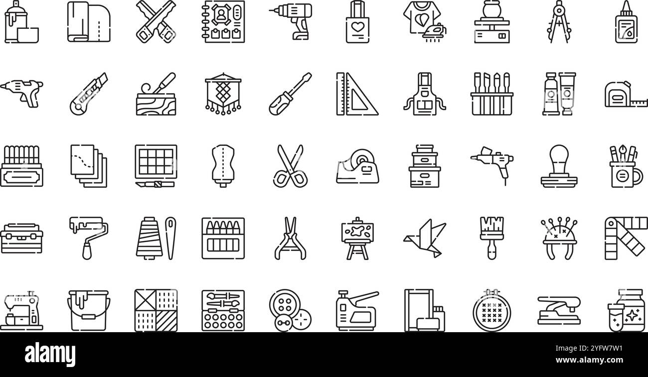 Raccolta di icone vettoriali di alta qualità con traccia modificabile. Ideale per progetti professionali e creativi. Illustrazione Vettoriale