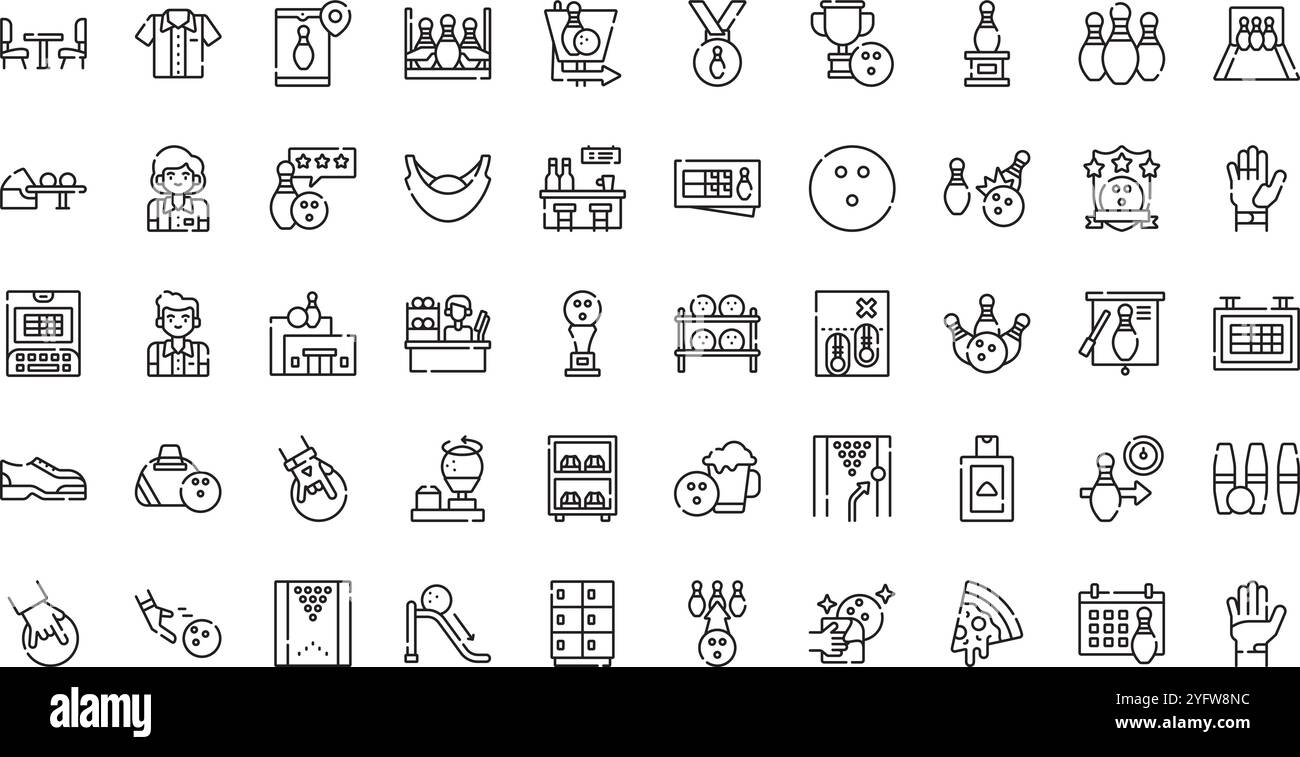 Raccolta di icone vettoriali di alta qualità con traccia modificabile. Ideale per progetti professionali e creativi. Illustrazione Vettoriale