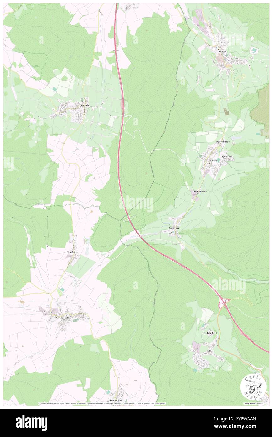 Grenz Wald, DE, Germania, Baviera, N 50 21' 36'', N 9 44' 20''', mappa, Cartascapes Mappa pubblicata nel 2024. Esplora Cartascapes, una mappa che rivela i diversi paesaggi, culture ed ecosistemi della Terra. Viaggia attraverso il tempo e lo spazio, scoprendo l'interconnessione del passato, del presente e del futuro del nostro pianeta. Foto Stock