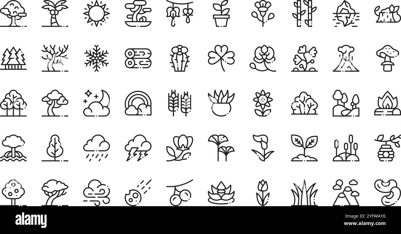 Raccolta di icone vettoriali di alta qualità con traccia modificabile. Ideale per progetti professionali e creativi. Illustrazione Vettoriale