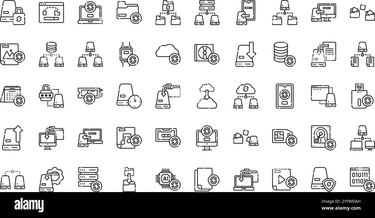 Raccolta di icone vettoriali di alta qualità con traccia modificabile. Ideale per progetti professionali e creativi. Illustrazione Vettoriale