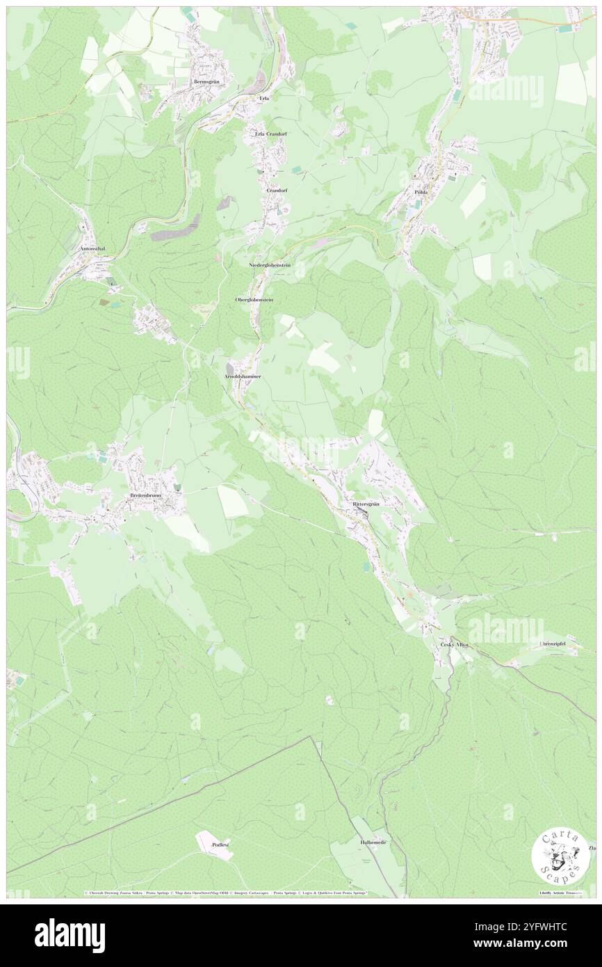 Rittersgruen, DE, Germania, Sassonia, N 50 28' 49'', N 12 47' 36'', mappa, Cartascapes Mappa pubblicata nel 2024. Esplora Cartascapes, una mappa che rivela i diversi paesaggi, culture ed ecosistemi della Terra. Viaggia attraverso il tempo e lo spazio, scoprendo l'interconnessione del passato, del presente e del futuro del nostro pianeta. Foto Stock