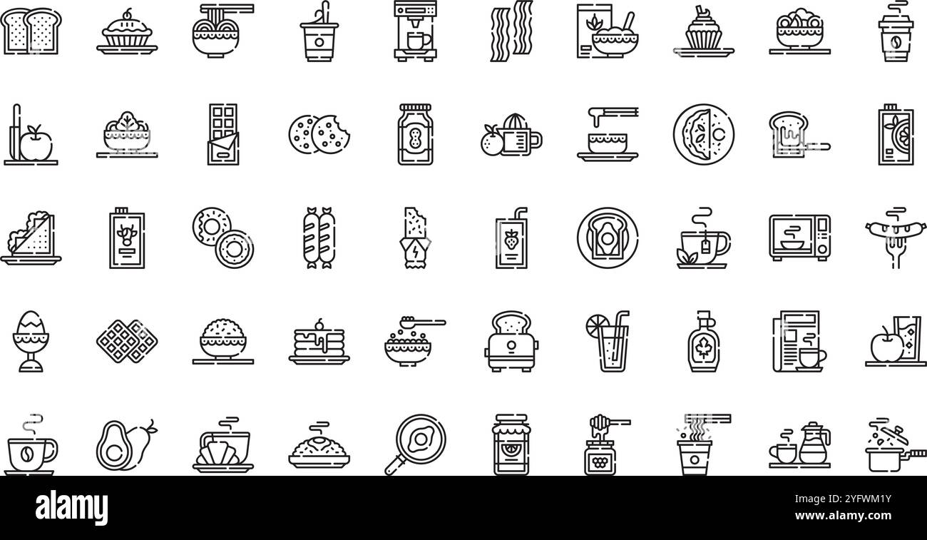 Raccolta di icone vettoriali di alta qualità con traccia modificabile. Ideale per progetti professionali e creativi. Illustrazione Vettoriale