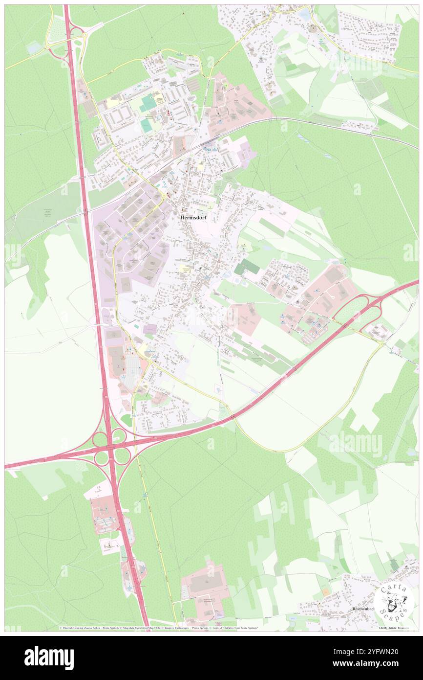 Hermsdorf, DE, Germania, Sassonia, N 51 10' 9'', N 13 49' 20'', mappa, Cartascapes Mappa pubblicata nel 2024. Esplora Cartascapes, una mappa che rivela i diversi paesaggi, culture ed ecosistemi della Terra. Viaggia attraverso il tempo e lo spazio, scoprendo l'interconnessione del passato, del presente e del futuro del nostro pianeta. Foto Stock