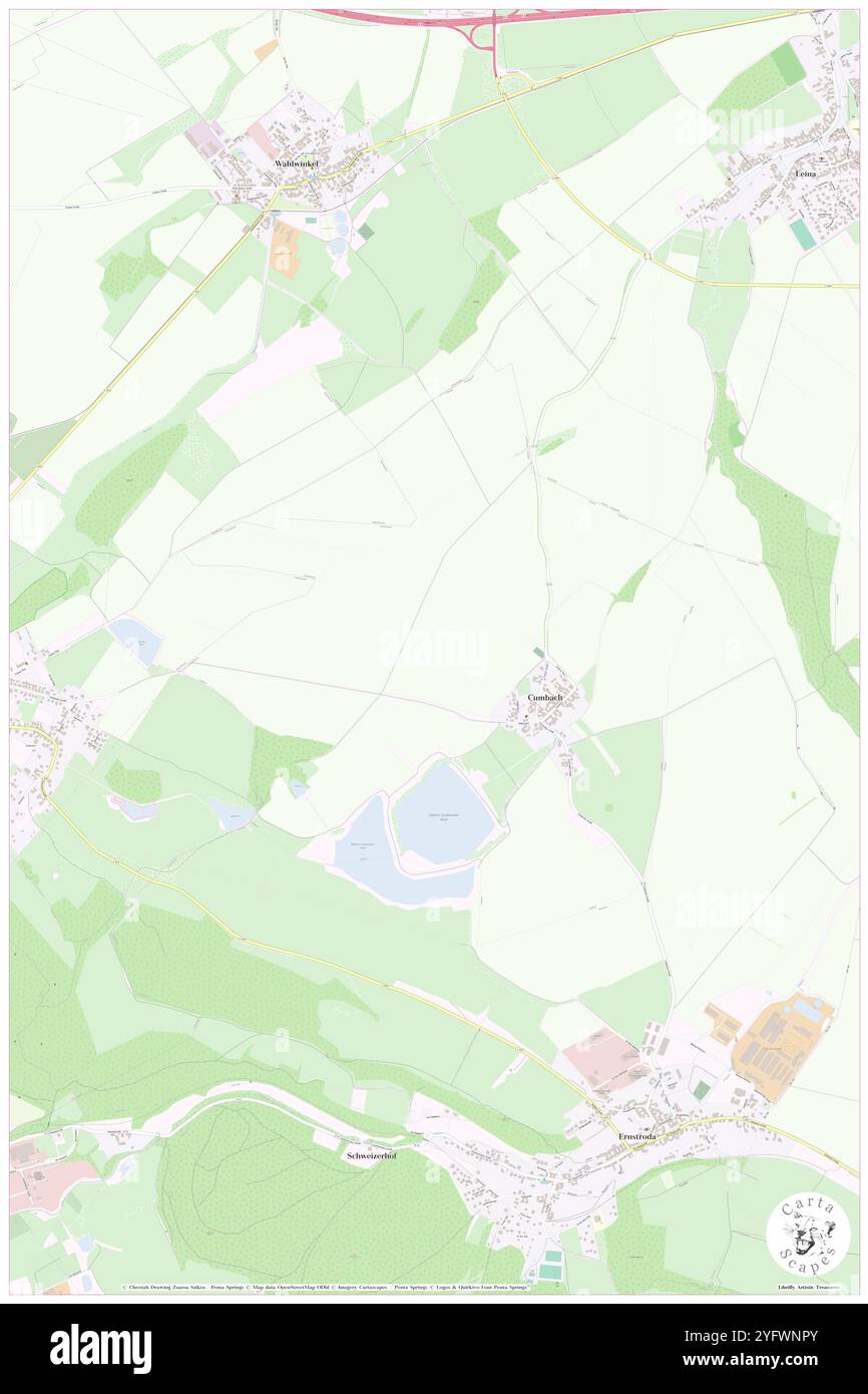 Cumbach, DE, Germania, Turingia, N 50 52' 49'', N 10 36' 50'', mappa, Cartascapes Mappa pubblicata nel 2024. Esplora Cartascapes, una mappa che rivela i diversi paesaggi, culture ed ecosistemi della Terra. Viaggia attraverso il tempo e lo spazio, scoprendo l'interconnessione del passato, del presente e del futuro del nostro pianeta. Foto Stock