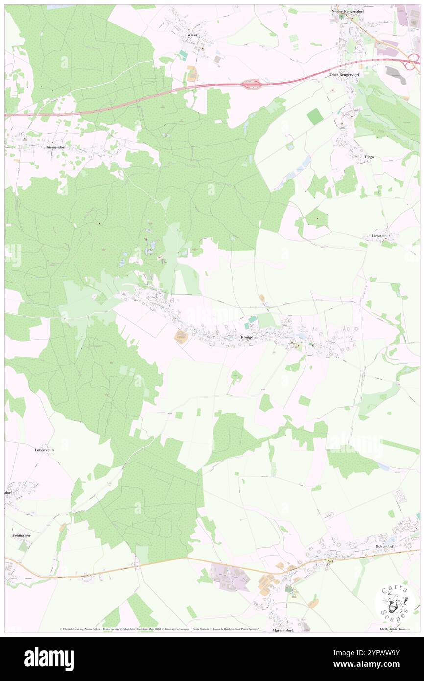 Koenigshain, DE, Germania, Sassonia, N 51 10' 59'', N 14 52' 0'', mappa, Cartascapes Mappa pubblicata nel 2024. Esplora Cartascapes, una mappa che rivela i diversi paesaggi, culture ed ecosistemi della Terra. Viaggia attraverso il tempo e lo spazio, scoprendo l'interconnessione del passato, del presente e del futuro del nostro pianeta. Foto Stock