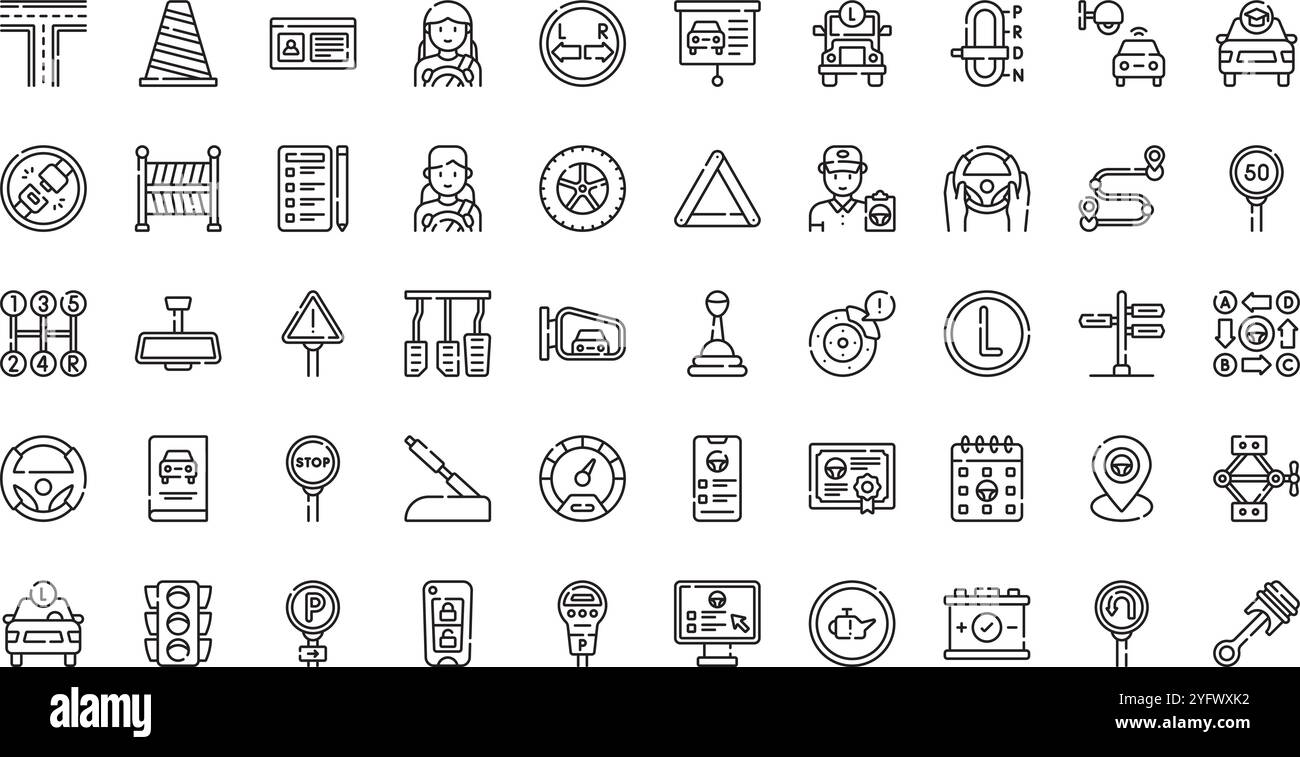 Raccolta di icone vettoriali di alta qualità con traccia modificabile. Ideale per progetti professionali e creativi. Illustrazione Vettoriale