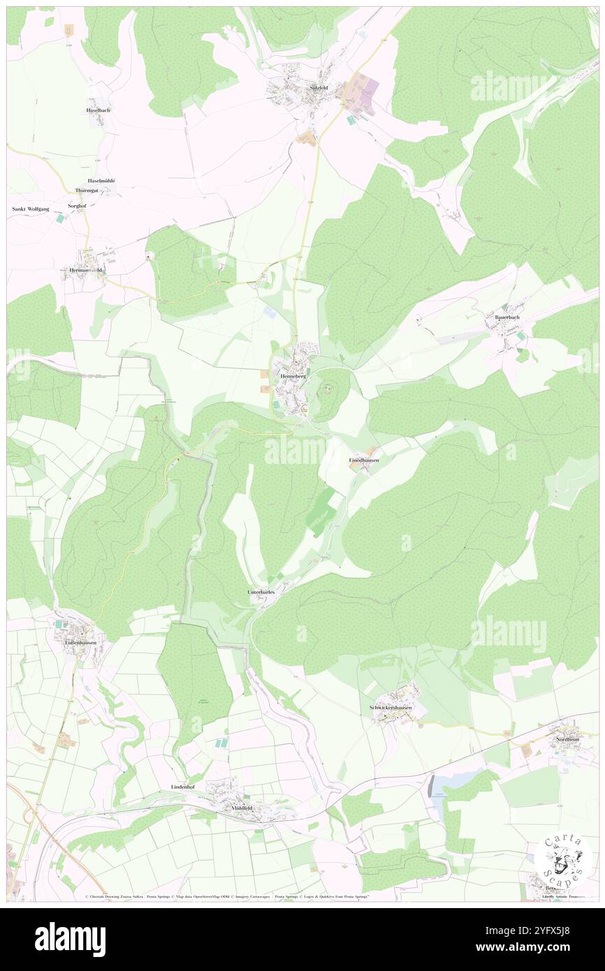 Henneberg, DE, Germania, Turingia, N 50 29' 54'', N 11 30' 30'', mappa, Cartascapes Mappa pubblicata nel 2024. Esplora Cartascapes, una mappa che rivela i diversi paesaggi, culture ed ecosistemi della Terra. Viaggia attraverso il tempo e lo spazio, scoprendo l'interconnessione del passato, del presente e del futuro del nostro pianeta. Foto Stock