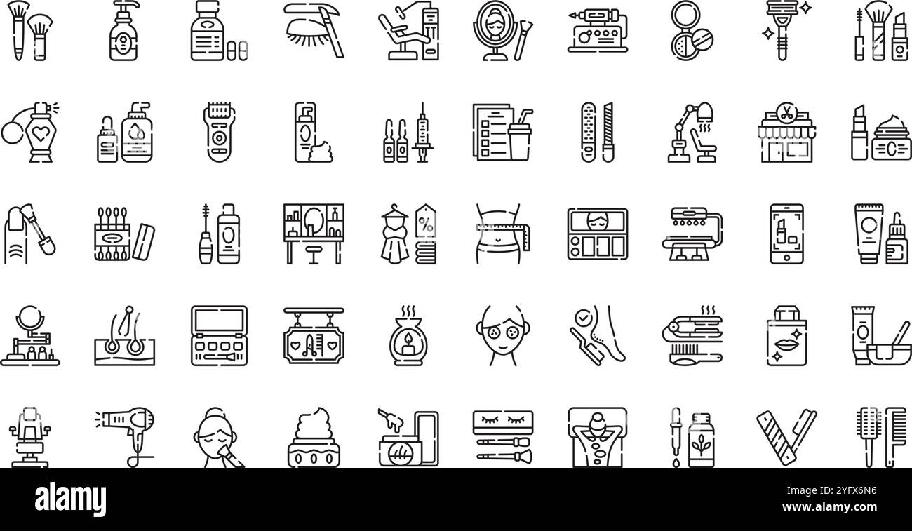 Raccolta di icone vettoriali di alta qualità con traccia modificabile. Ideale per progetti professionali e creativi. Illustrazione Vettoriale