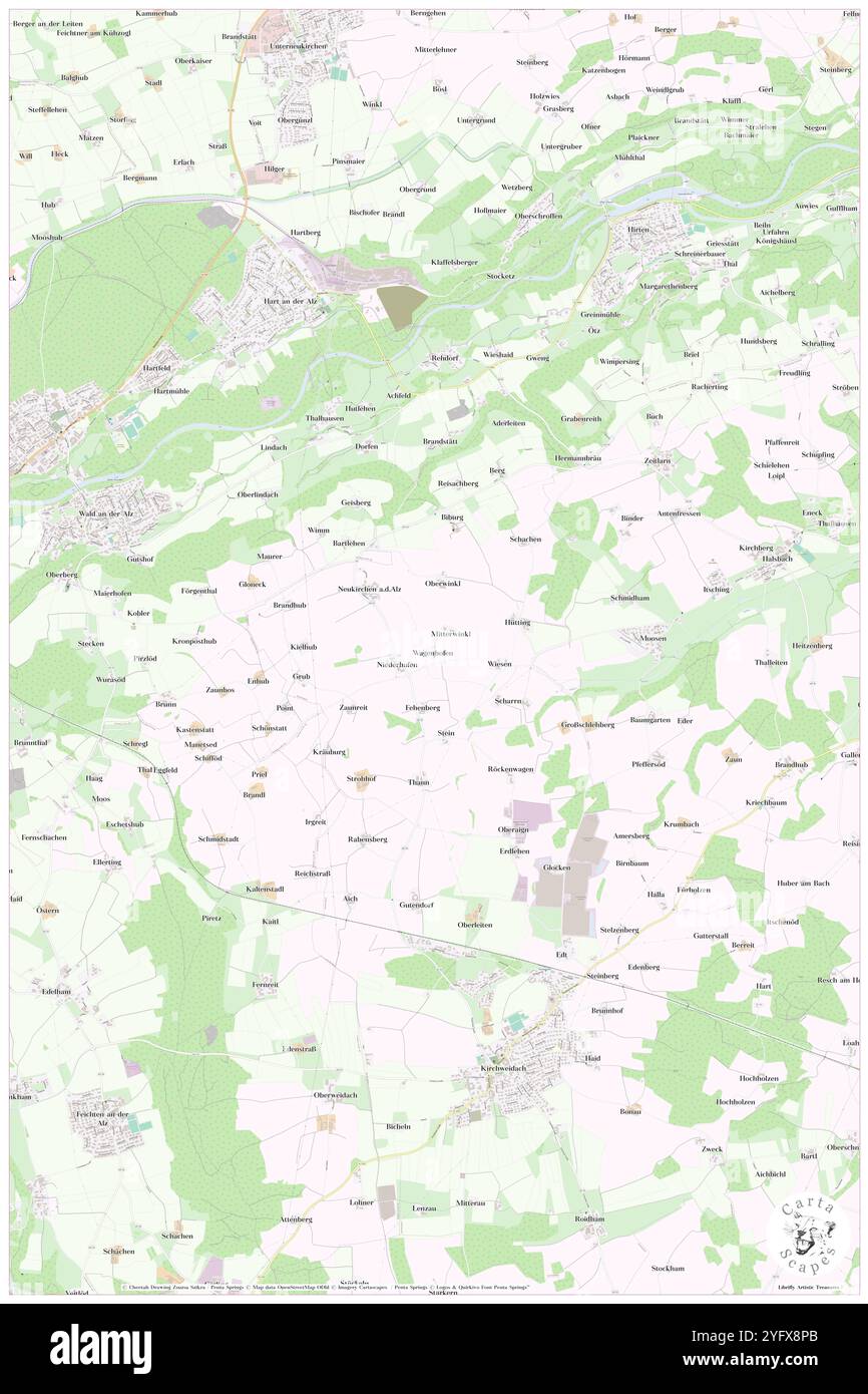 Wagenhofen, alta Baviera, DE, Germania, Baviera, N 48 7' 4''', N 12 38' 5'', MAP, Cartascapes Map pubblicata nel 2024. Esplora Cartascapes, una mappa che rivela i diversi paesaggi, culture ed ecosistemi della Terra. Viaggia attraverso il tempo e lo spazio, scoprendo l'interconnessione del passato, del presente e del futuro del nostro pianeta. Foto Stock