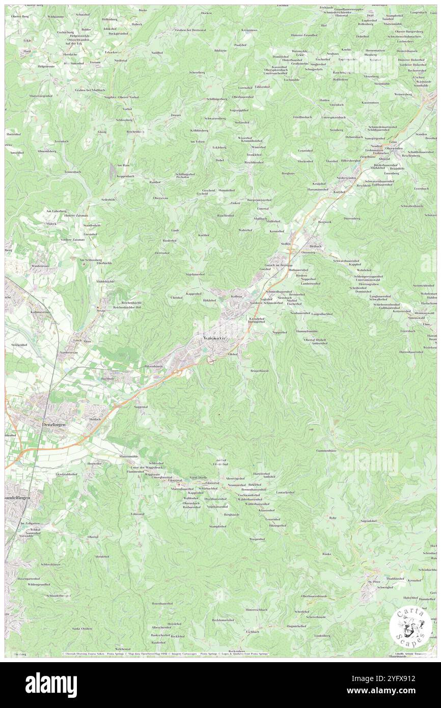 Waldkirch, regione di Friburgo, DE, Germania, Baden-Wurttemberg, N 48 5' 44'', N 7 57' 26'', MAP, Cartascapes Map pubblicata nel 2024. Esplora Cartascapes, una mappa che rivela i diversi paesaggi, culture ed ecosistemi della Terra. Viaggia attraverso il tempo e lo spazio, scoprendo l'interconnessione del passato, del presente e del futuro del nostro pianeta. Foto Stock