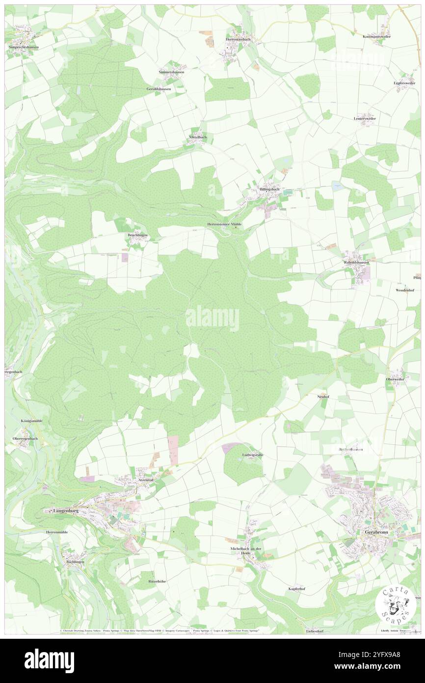 Dachsbuhl, DE, Germania, Baden-Wurttemberg, N 49 16' 59'', N 9 52' 59'', mappa, Cartascapes Mappa pubblicata nel 2024. Esplora Cartascapes, una mappa che rivela i diversi paesaggi, culture ed ecosistemi della Terra. Viaggia attraverso il tempo e lo spazio, scoprendo l'interconnessione del passato, del presente e del futuro del nostro pianeta. Foto Stock