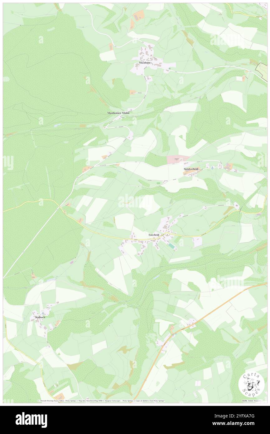 Euscheid, DE, Germania, Rheinland-Pfalz, N 50 7' 59'', N 6 17' 59'', mappa, Cartascapes Mappa pubblicata nel 2024. Esplora Cartascapes, una mappa che rivela i diversi paesaggi, culture ed ecosistemi della Terra. Viaggia attraverso il tempo e lo spazio, scoprendo l'interconnessione del passato, del presente e del futuro del nostro pianeta. Foto Stock