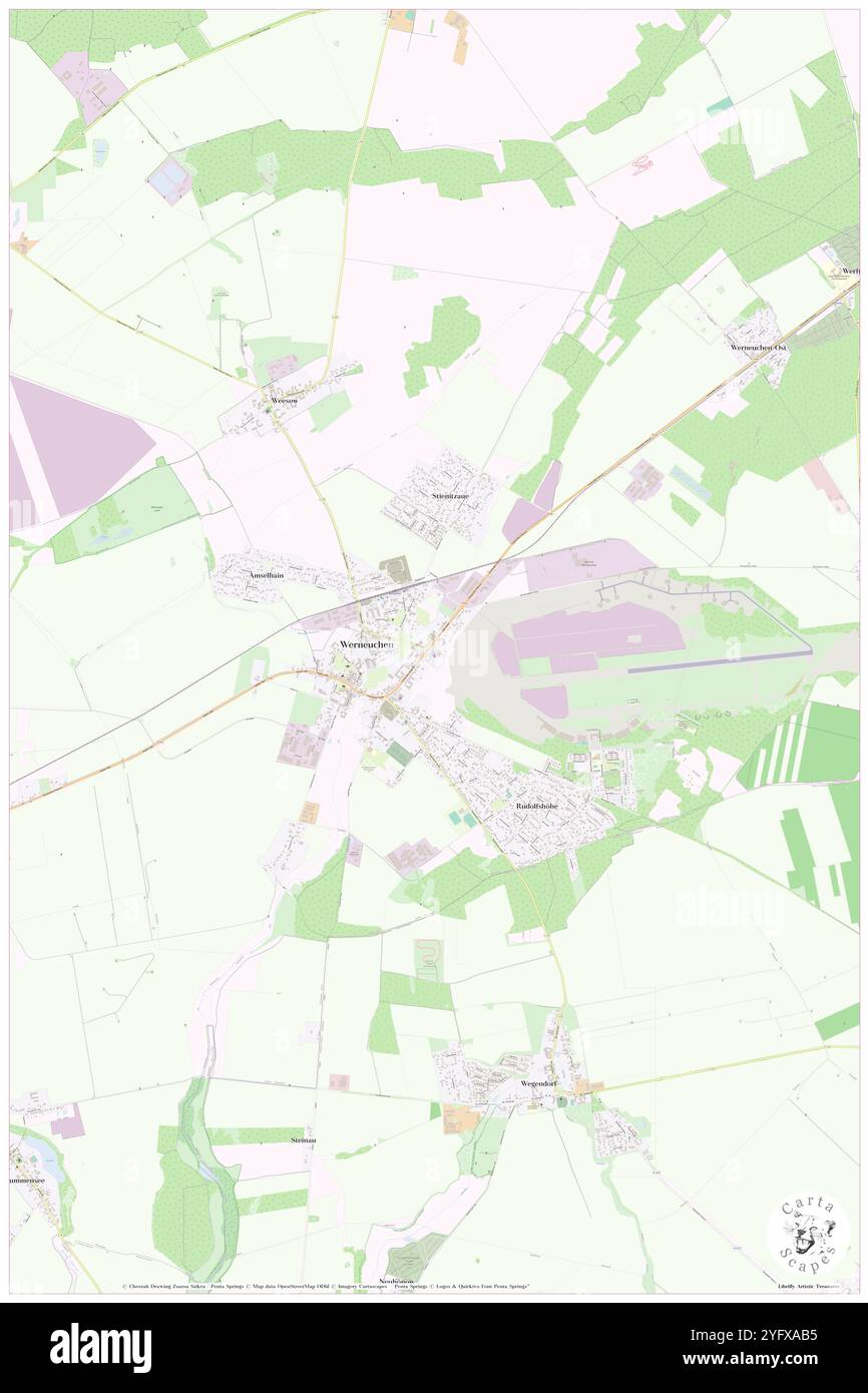 Werneuchen, DE, Germania, Brandeburgo, N 52 38' 14'', N 13 44' 17'', mappa, Cartascapes Mappa pubblicata nel 2024. Esplora Cartascapes, una mappa che rivela i diversi paesaggi, culture ed ecosistemi della Terra. Viaggia attraverso il tempo e lo spazio, scoprendo l'interconnessione del passato, del presente e del futuro del nostro pianeta. Foto Stock