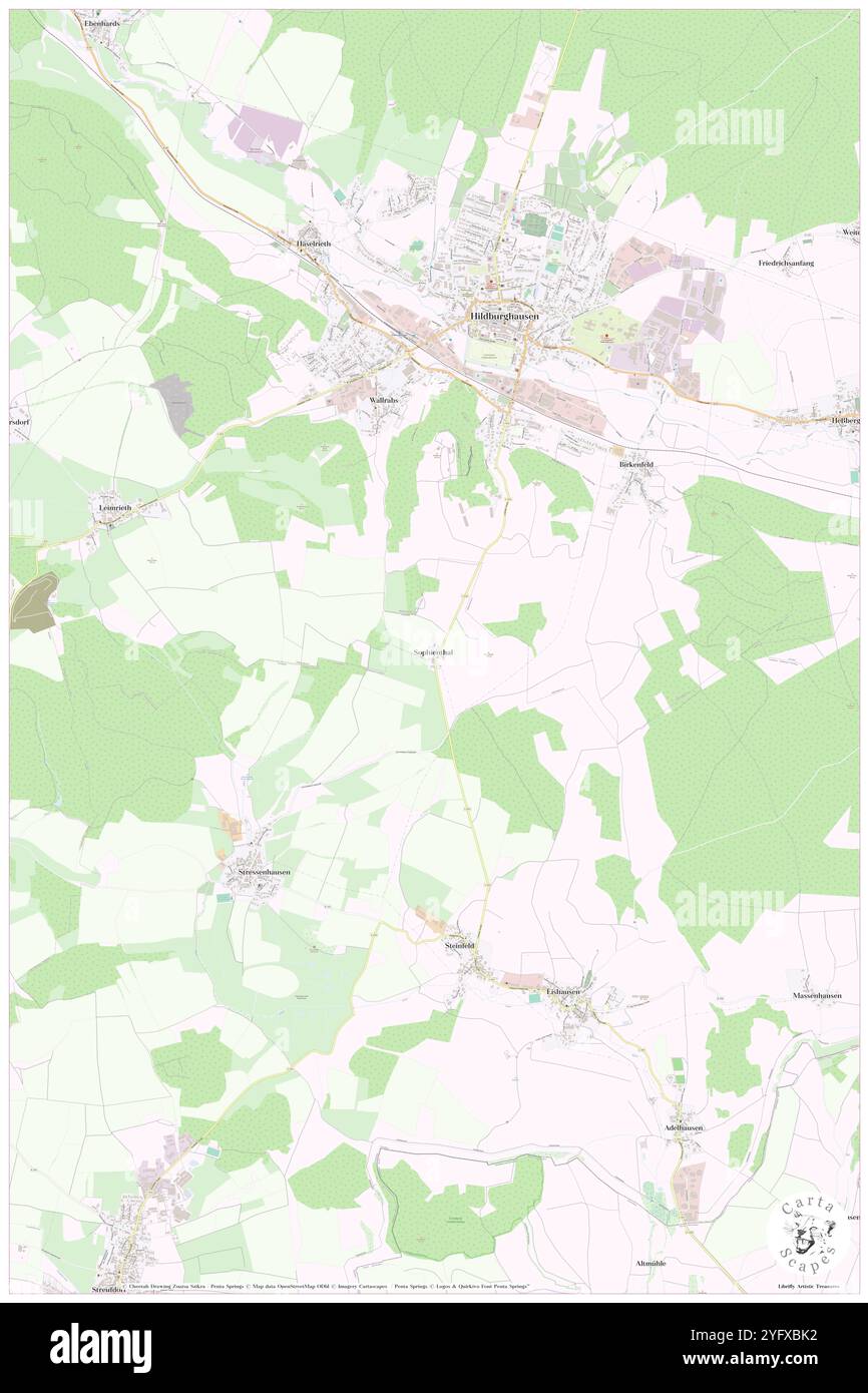 Sophienthal, DE, Germania, Turingia, N 50 24' 4'', N 10 43' 18'', mappa, Cartascapes Mappa pubblicata nel 2024. Esplora Cartascapes, una mappa che rivela i diversi paesaggi, culture ed ecosistemi della Terra. Viaggia attraverso il tempo e lo spazio, scoprendo l'interconnessione del passato, del presente e del futuro del nostro pianeta. Foto Stock