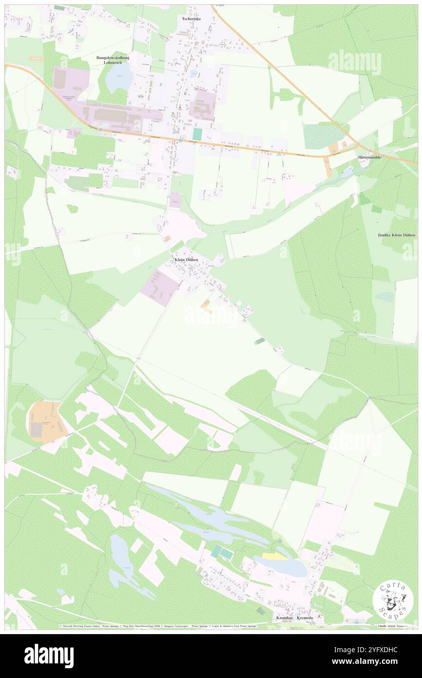 Klein Dueben, DE, Germania, Brandeburgo, N 51 33' 53'', N 14 36' 59'', mappa, Cartascapes Mappa pubblicata nel 2024. Esplora Cartascapes, una mappa che rivela i diversi paesaggi, culture ed ecosistemi della Terra. Viaggia attraverso il tempo e lo spazio, scoprendo l'interconnessione del passato, del presente e del futuro del nostro pianeta. Foto Stock