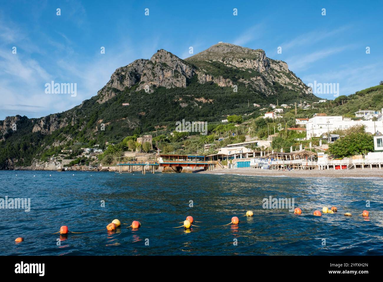 Marina del Cantone, città metropolitana di Napoli, Costiera Amalfitana, Campania, Italia Foto Stock