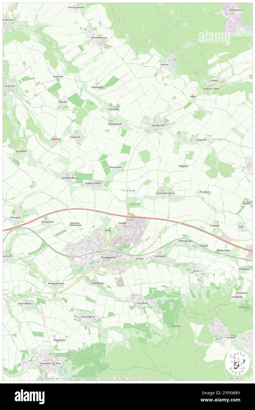 Emmertshof, Regierungsbezirk Stuttgart, DE, Germania, Baden-Wurttemberg, N 49 13' 19'', N 9 35' 17'', MAP, Cartascapes Map pubblicata nel 2024. Esplora Cartascapes, una mappa che rivela i diversi paesaggi, culture ed ecosistemi della Terra. Viaggia attraverso il tempo e lo spazio, scoprendo l'interconnessione del passato, del presente e del futuro del nostro pianeta. Foto Stock