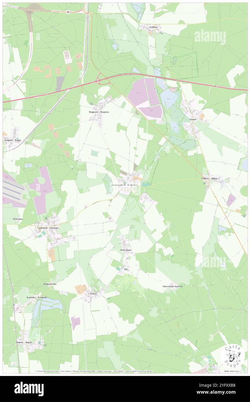 Komptendorf, DE, Germania, Brandeburgo, N 51 41' 4'', N 14 28' 21'', mappa, Cartascapes Mappa pubblicata nel 2024. Esplora Cartascapes, una mappa che rivela i diversi paesaggi, culture ed ecosistemi della Terra. Viaggia attraverso il tempo e lo spazio, scoprendo l'interconnessione del passato, del presente e del futuro del nostro pianeta. Foto Stock