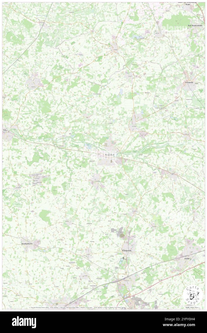 Warendorf, Regierungsbezirk Münster, DE, Germania, Renania settentrionale-Vestfalia, N 51 57' 3'', N 7 59' 15'', MAP, Cartascapes Map pubblicata nel 2024. Esplora Cartascapes, una mappa che rivela i diversi paesaggi, culture ed ecosistemi della Terra. Viaggia attraverso il tempo e lo spazio, scoprendo l'interconnessione del passato, del presente e del futuro del nostro pianeta. Foto Stock