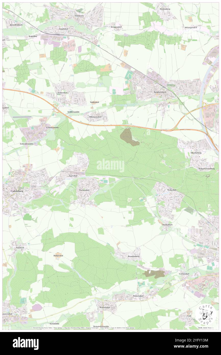 Pfalzhaus, DE, Germania, Baviera, N 49 28' 0'', N 10 54' 0'', mappa, Cartascapes Mappa pubblicata nel 2024. Esplora Cartascapes, una mappa che rivela i diversi paesaggi, culture ed ecosistemi della Terra. Viaggia attraverso il tempo e lo spazio, scoprendo l'interconnessione del passato, del presente e del futuro del nostro pianeta. Foto Stock