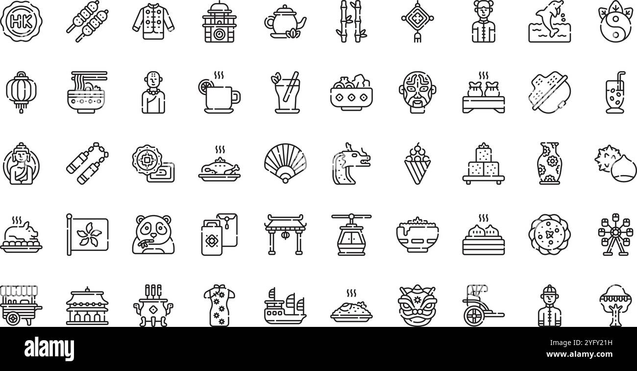 Raccolta di icone vettoriali di alta qualità con traccia modificabile. Ideale per progetti professionali e creativi. Illustrazione Vettoriale