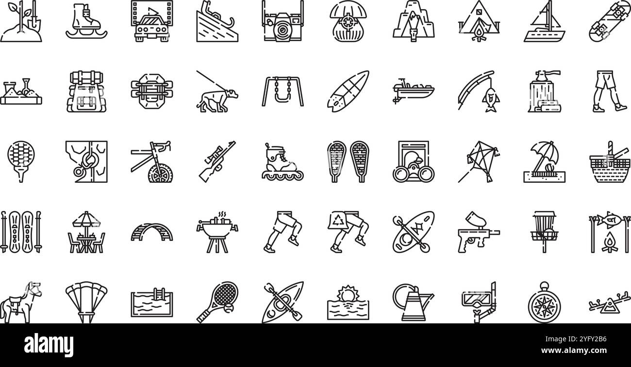 Raccolta di icone vettoriali di alta qualità con traccia modificabile. Ideale per progetti professionali e creativi. Illustrazione Vettoriale