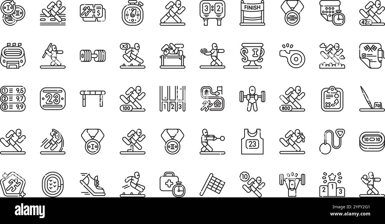 Raccolta di icone vettoriali di alta qualità con traccia modificabile. Ideale per progetti professionali e creativi. Illustrazione Vettoriale