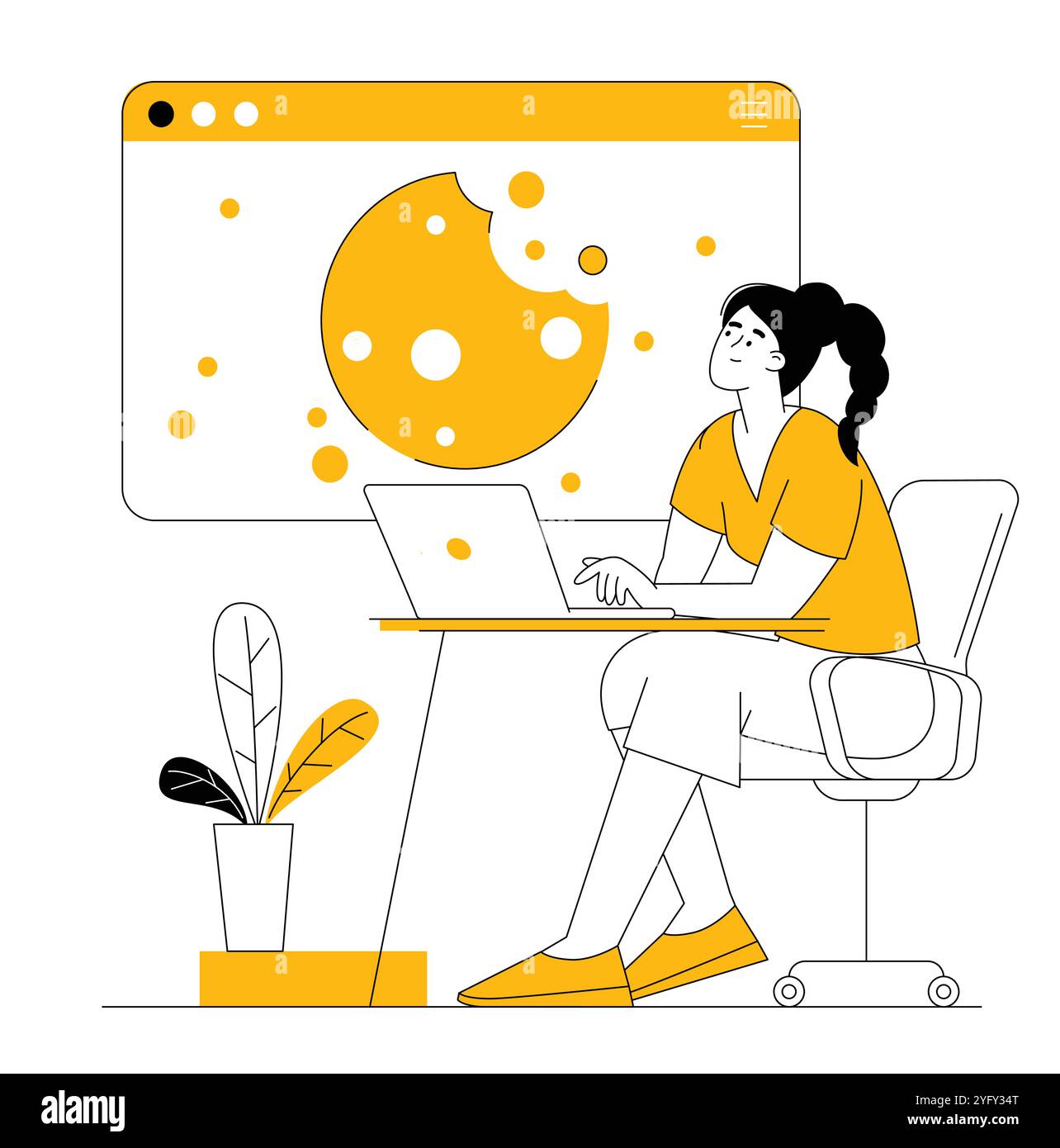 La pubblicità senza cucina mantiene la privacy. Illustrazione Vettoriale