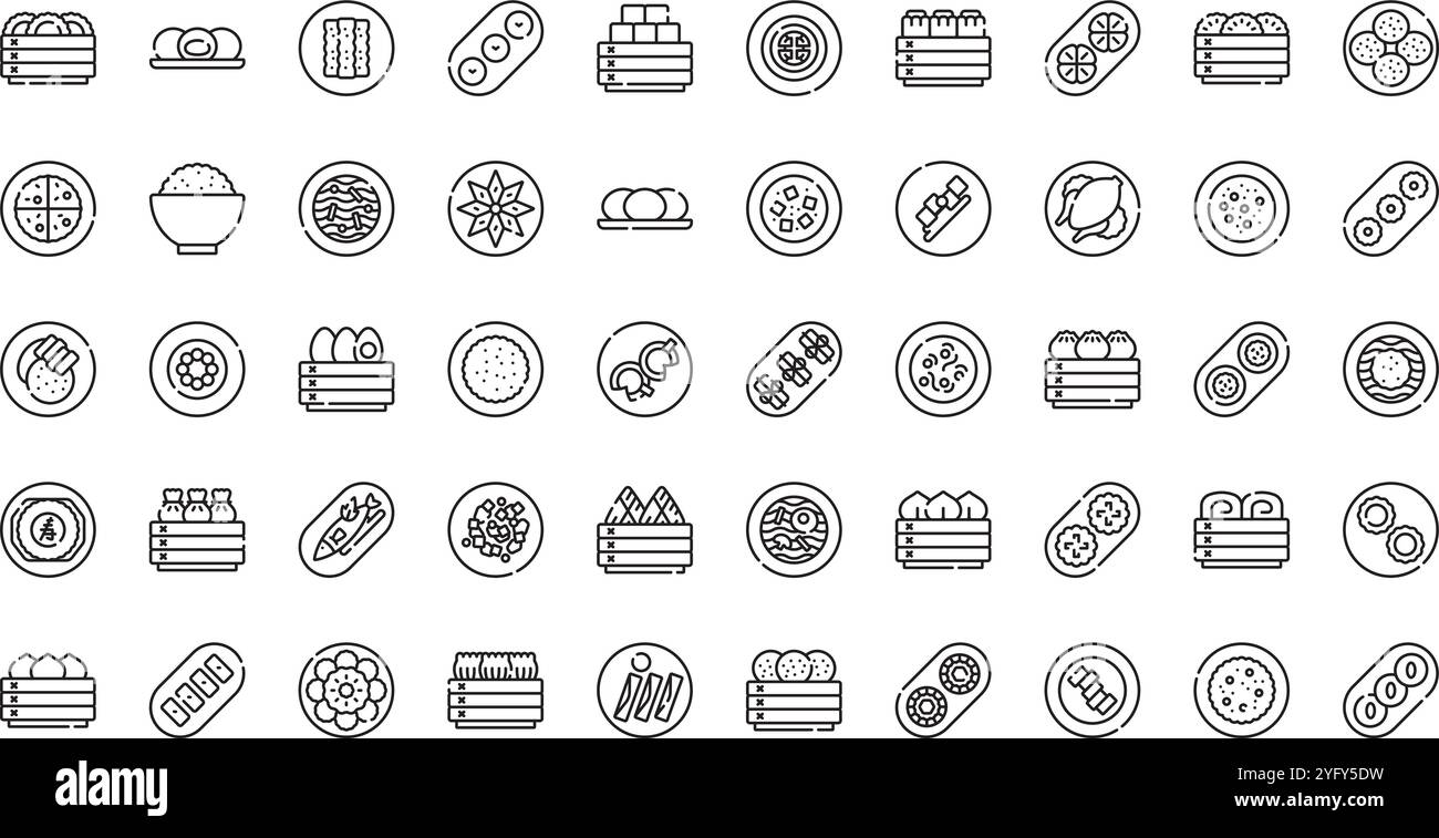 Raccolta di icone vettoriali di alta qualità con traccia modificabile. Ideale per progetti professionali e creativi. Illustrazione Vettoriale