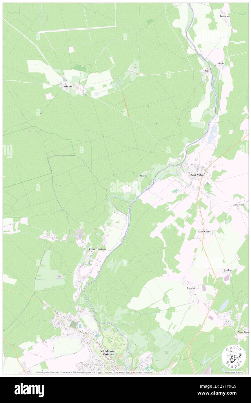 Pusack, DE, Germania, Brandeburgo, N 51 35' 19'', N 14 43' 42''', mappa, Cartascapes Mappa pubblicata nel 2024. Esplora Cartascapes, una mappa che rivela i diversi paesaggi, culture ed ecosistemi della Terra. Viaggia attraverso il tempo e lo spazio, scoprendo l'interconnessione del passato, del presente e del futuro del nostro pianeta. Foto Stock