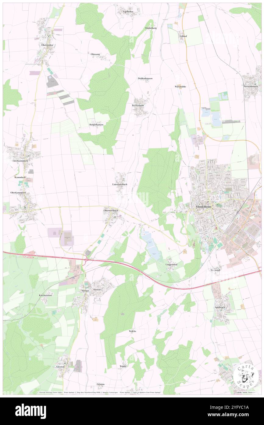 Westernach, DE, Germania, Baviera, N 48 2' 54'', N 10 27' 37'', mappa, Cartascapes Mappa pubblicata nel 2024. Esplora Cartascapes, una mappa che rivela i diversi paesaggi, culture ed ecosistemi della Terra. Viaggia attraverso il tempo e lo spazio, scoprendo l'interconnessione del passato, del presente e del futuro del nostro pianeta. Foto Stock