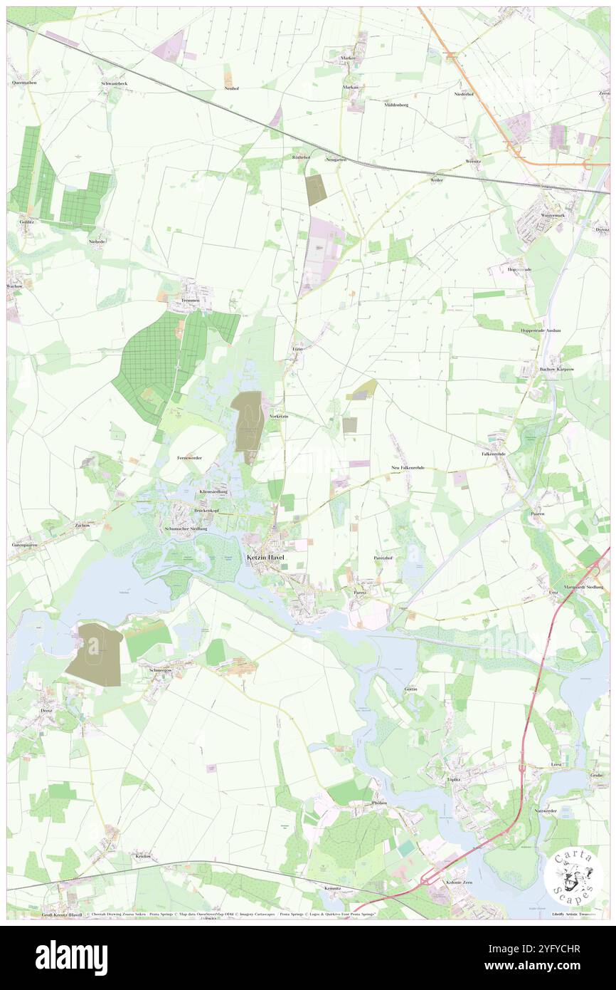 Ketzin, DE, Germania, Brandeburgo, N 52 28' 41'', N 12 50' 43'', mappa, Cartascapes Mappa pubblicata nel 2024. Esplora Cartascapes, una mappa che rivela i diversi paesaggi, culture ed ecosistemi della Terra. Viaggia attraverso il tempo e lo spazio, scoprendo l'interconnessione del passato, del presente e del futuro del nostro pianeta. Foto Stock