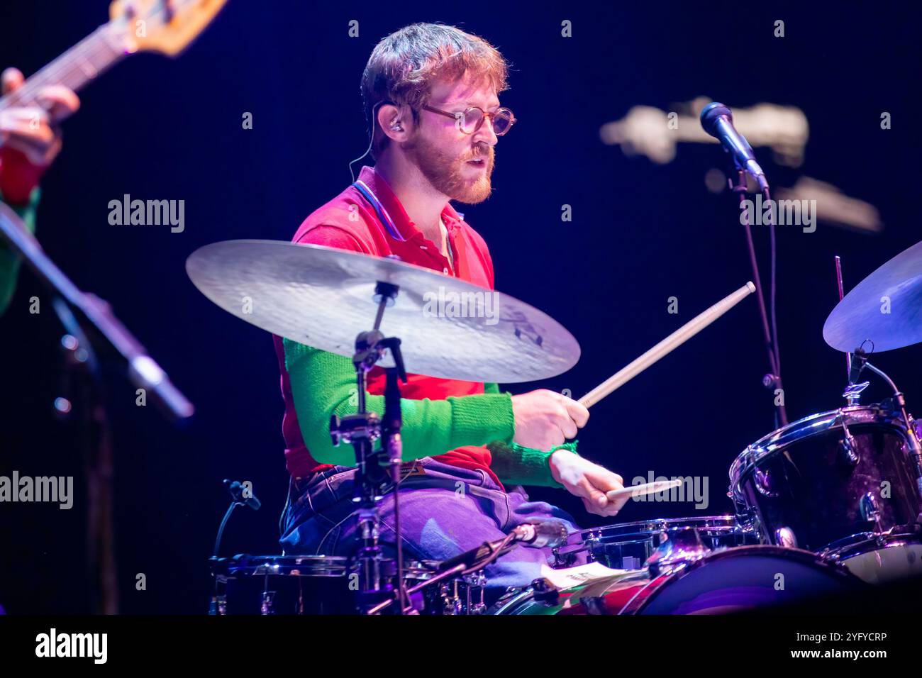 Manchester, Inghilterra, 5 novembre 2024. Black Country, New Road a supporto di Nick Cave all'AO Arena di Manchester. Crediti: Izzy Clayton/Alamy Live News Foto Stock