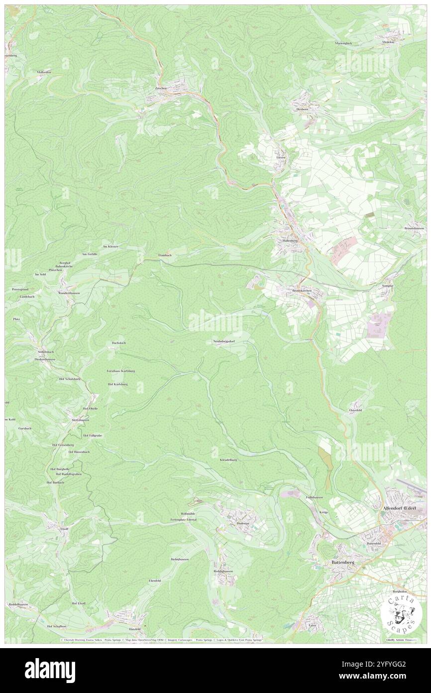 Bromskirchen, Regierungsbezirk Kassel, DE, Germania, Assia, N 51 4' 59'', N 8 37' 0'', MAP, Cartascapes Map pubblicata nel 2024. Esplora Cartascapes, una mappa che rivela i diversi paesaggi, culture ed ecosistemi della Terra. Viaggia attraverso il tempo e lo spazio, scoprendo l'interconnessione del passato, del presente e del futuro del nostro pianeta. Foto Stock