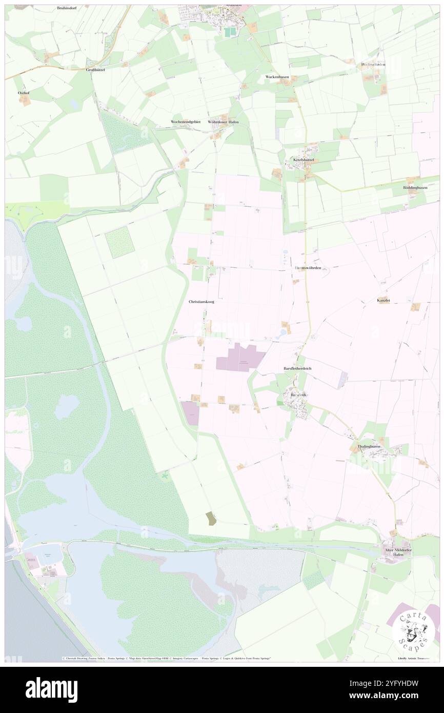 Christianskoog, DE, Germania, Schleswig-Holstein, N 54 7' 16'', N 8 59' 32'', mappa, Cartascapes Mappa pubblicata nel 2024. Esplora Cartascapes, una mappa che rivela i diversi paesaggi, culture ed ecosistemi della Terra. Viaggia attraverso il tempo e lo spazio, scoprendo l'interconnessione del passato, del presente e del futuro del nostro pianeta. Foto Stock