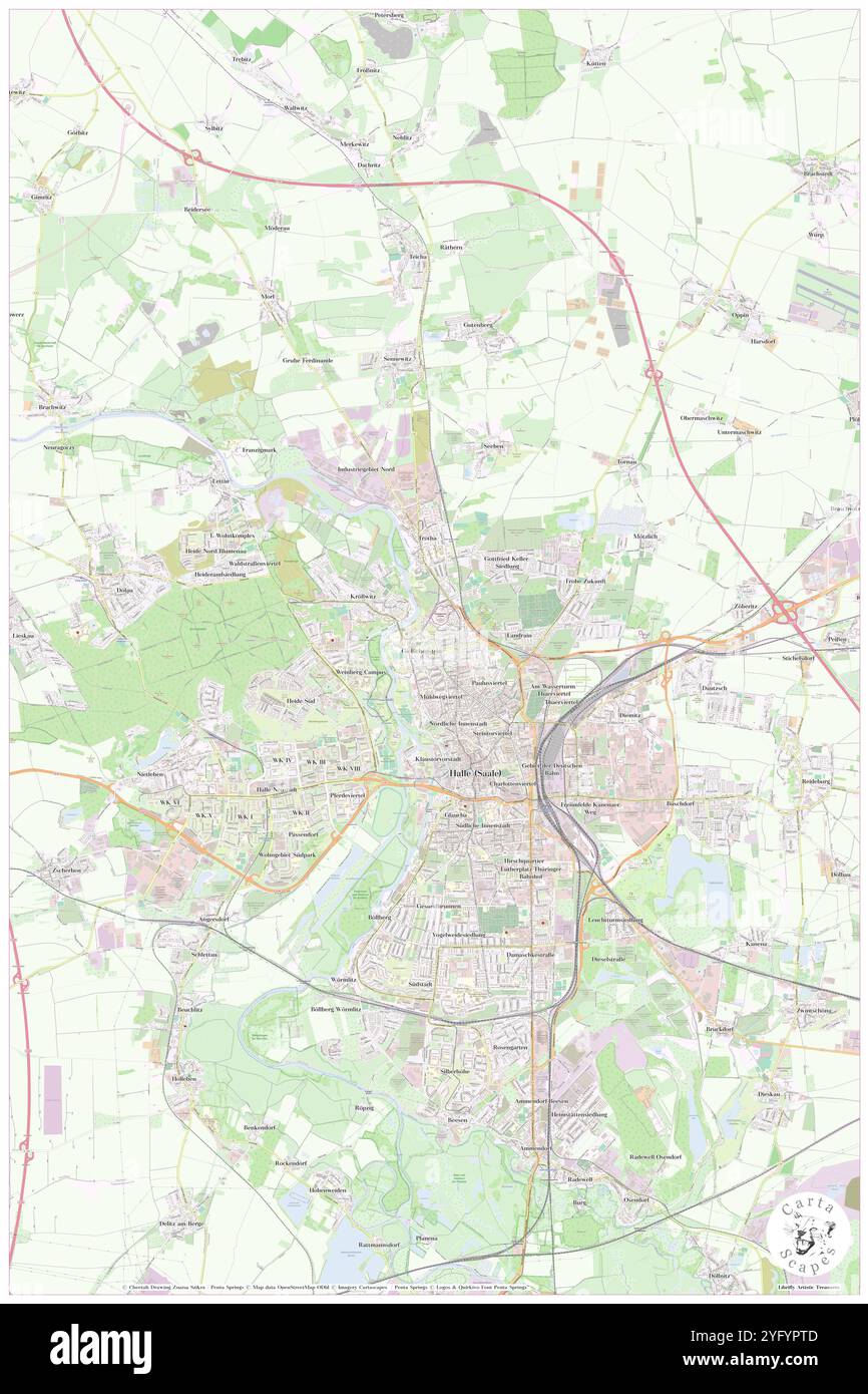 Giebichenstein, DE, Germania, Sassonia-Anhalt, N 51 30' 1'', N 11 57' 38'', mappa, Cartascapes Mappa pubblicata nel 2024. Esplora Cartascapes, una mappa che rivela i diversi paesaggi, culture ed ecosistemi della Terra. Viaggia attraverso il tempo e lo spazio, scoprendo l'interconnessione del passato, del presente e del futuro del nostro pianeta. Foto Stock