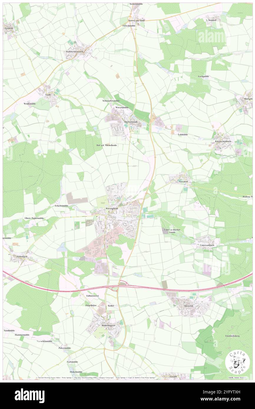 Ziegelwasen, DE, Germania, Baviera, N 49 47' 59'', N 10 20' 59'', mappa, Cartascapes Mappa pubblicata nel 2024. Esplora Cartascapes, una mappa che rivela i diversi paesaggi, culture ed ecosistemi della Terra. Viaggia attraverso il tempo e lo spazio, scoprendo l'interconnessione del passato, del presente e del futuro del nostro pianeta. Foto Stock