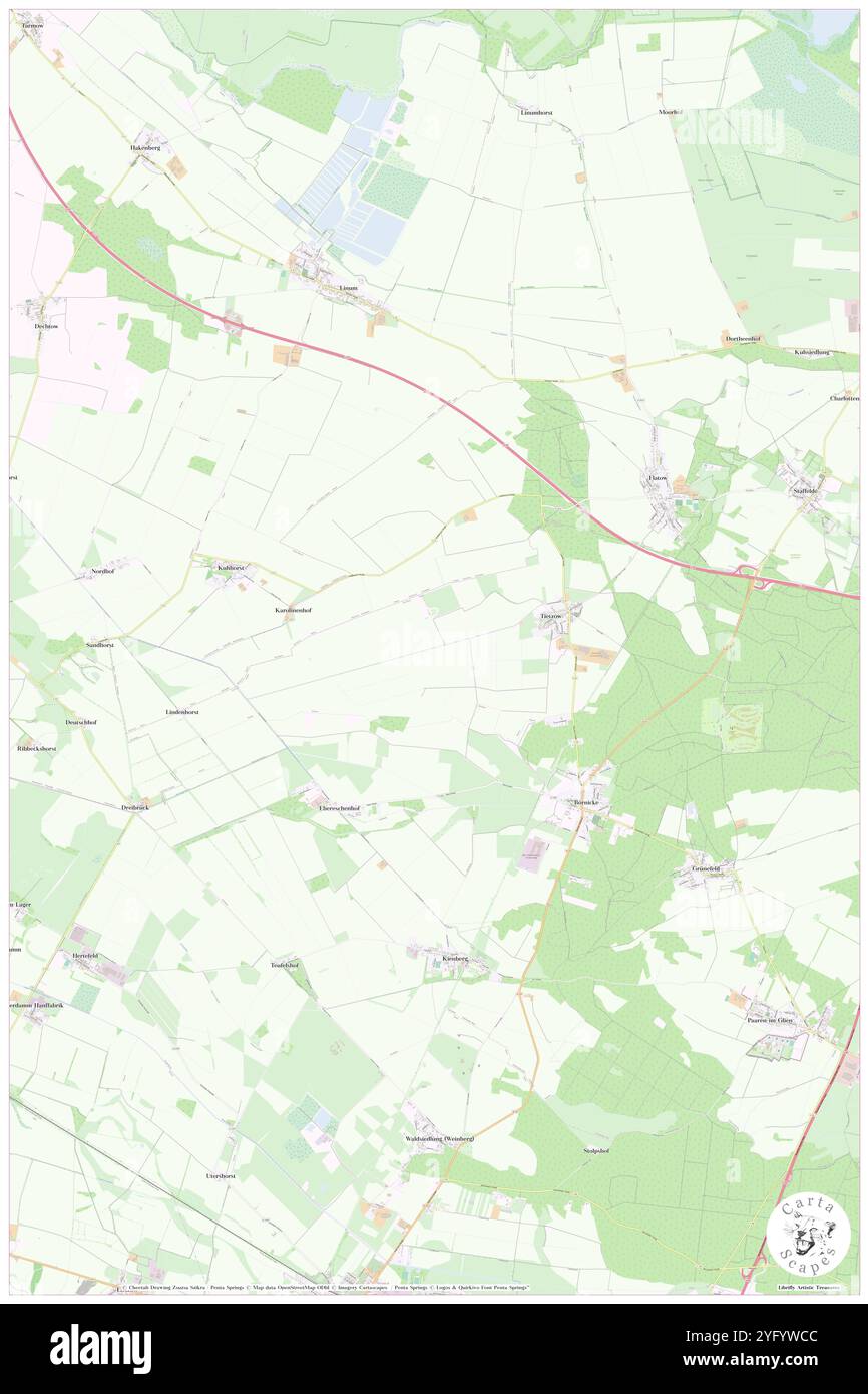 Tietzow, DE, Germania, Brandeburgo, N 52 42' 44'', N 12 56' 1'', mappa, Cartascapes Mappa pubblicata nel 2024. Esplora Cartascapes, una mappa che rivela i diversi paesaggi, culture ed ecosistemi della Terra. Viaggia attraverso il tempo e lo spazio, scoprendo l'interconnessione del passato, del presente e del futuro del nostro pianeta. Foto Stock