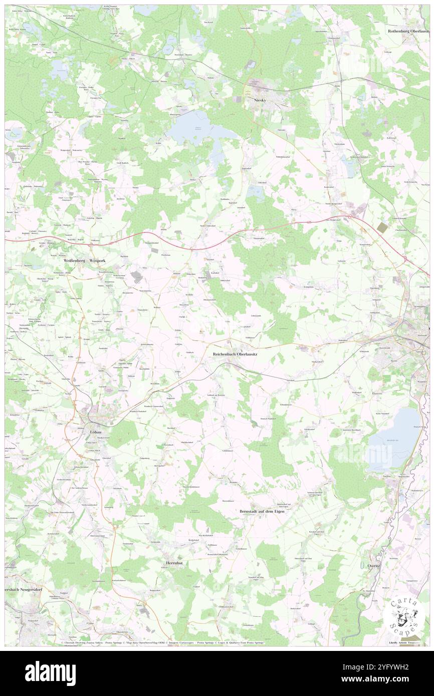 Reichenbach/O.L., DE, Germania, Sassonia, N 51 8' 59'', N 14 48' 0'', MAP, Cartascapes Map pubblicata nel 2024. Esplora Cartascapes, una mappa che rivela i diversi paesaggi, culture ed ecosistemi della Terra. Viaggia attraverso il tempo e lo spazio, scoprendo l'interconnessione del passato, del presente e del futuro del nostro pianeta. Foto Stock