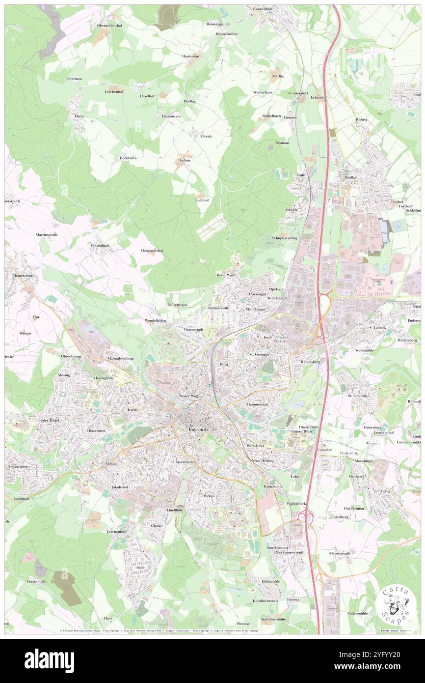 Bayreuth Festspielhaus, alta Franconia, DE, Germania, Baviera, N 49 57' 35'', N 11 34' 47'', MAP, Cartascapes Map pubblicata nel 2024. Esplora Cartascapes, una mappa che rivela i diversi paesaggi, culture ed ecosistemi della Terra. Viaggia attraverso il tempo e lo spazio, scoprendo l'interconnessione del passato, del presente e del futuro del nostro pianeta. Foto Stock