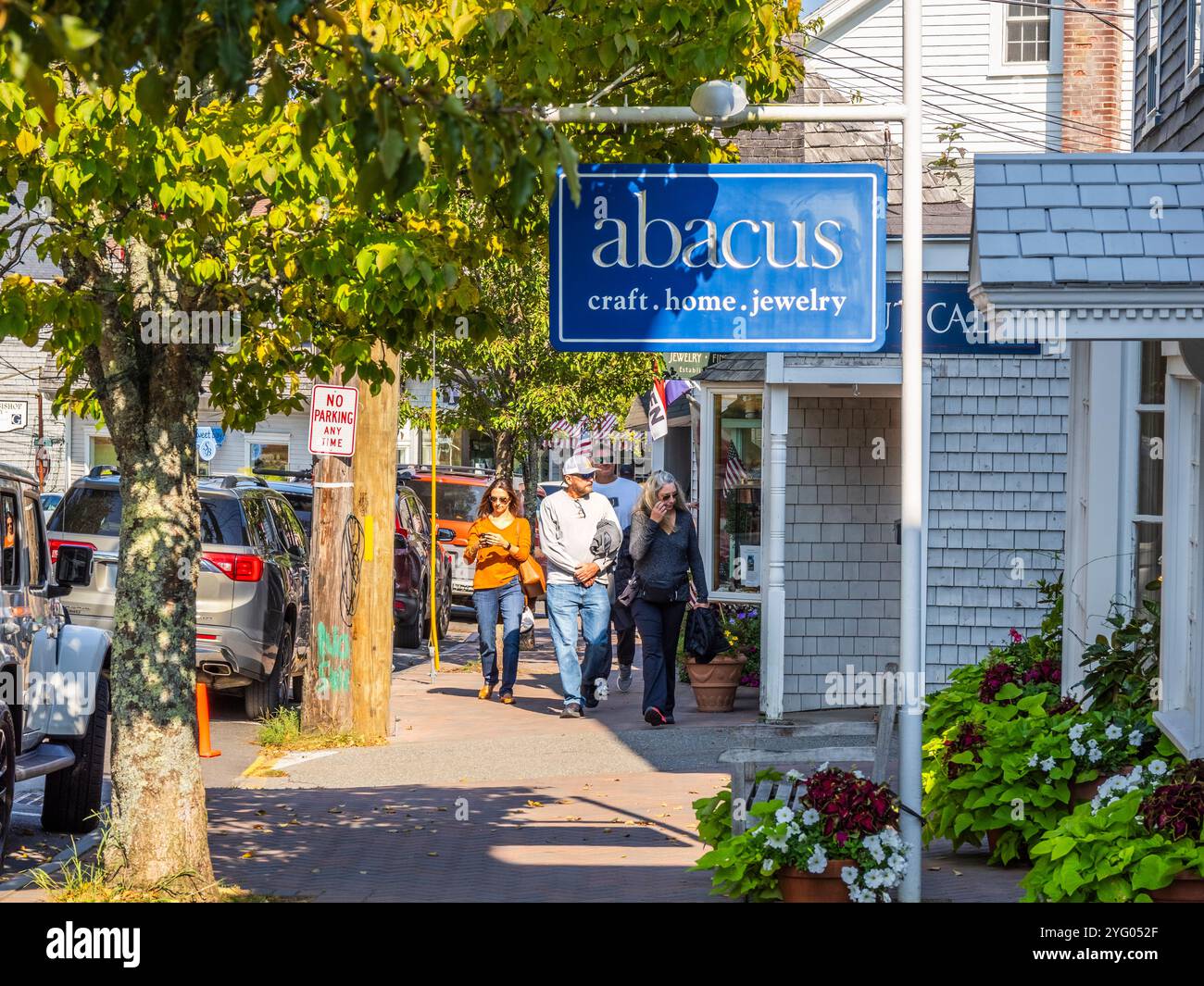 Città turistica costiera di Boothbay Harbor Maine Foto Stock